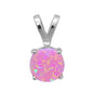 Round Pink Opal .925 Sterling Silver Pendant