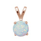 Rose Gold Plated Round White Opal .925 Sterling Silver Pendant