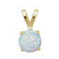 Yellow Gold Plated Round White Opal .925 Sterling Silver Pendant