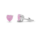 Pink Opal Heart .925 Sterling Silver Earrings
