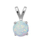Round White Opal .925 Sterling Silver Pendant