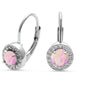 Halo Pink Opal .925 Sterling Silver Earrings