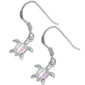 Pink Opal Turtle .925 Sterling Silver Earrings