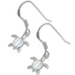 White Opal Turtle .925 Sterling Silver Earrings