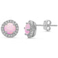 Halo Pink Opal .925 Sterling Silver Earrings