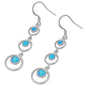Blue Opal Circles .925 Sterling Silver Earrings