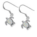 White Opal Turtle .925 Sterling Silver Earrings