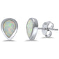 Tear Shape White Opal .925 Sterling Silver Earring