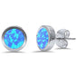 Bezel Blue Fire Opal.925 Sterling Silver Earring