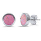 Bezel Pink Opal  .925 Sterling Silver Earrings