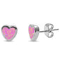 Pink Opal Heart Stud .925 Sterling Silver Earrings