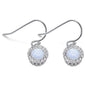White Opal & Cubic Zirconia .925 Sterling Silver Earrings