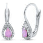 Pink Opal &  Cubic Zirconia .925 Sterling Silver Earrings