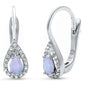 White Opal & Cubic Zirconia .925 Sterling Silver Earrings