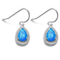 Pear Shape Blue Opal & Cubic Zirconia .925 Sterling Silver Earrings
