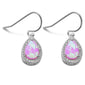 Pear Shape Pink Opal & Cubic Zirconia .925 Sterling Silver Earrings