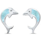 Larimar Dolphin .925 Sterling Silver Earrings