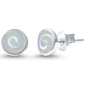 <span>CLOSEOUT!</span>Sterling Silver Lab Created White Opal Swirl .925 Sterling Silver Earrings