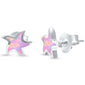 Pink Opal Star .925 Sterling Silver Earrings