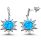 <span>CLOSEOUT! </span>Blue Opal Ocean Surf Celestial Sun .925 Sterling Silver Earrings