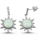White Opal Ocean Surf Celestial Sun .925 Sterling Silver Earrings