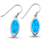 Blue Opal & Cz Marquise Dangle  .925 Sterling Silver Earrings