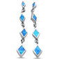 Dangling Blue Opal .925 Sterling Silver Earrings