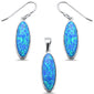 New Blue Opal .925 Sterling Silver Pendant & Earrings Set