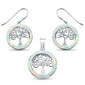 <span>CLOSEOUT! </span>White Opal Tree Of Life .925 Sterling Silver Earrings & Pendant Set