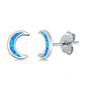 Blue Opal Moon .925 Sterling Silver Earrings