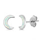 White Opal Moon .925 Sterling Silver Earrings