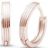 <span>CLOSEOUT! </span>Rose Gold Plated Plain .925 Sterling Silver Earrings