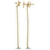Yellow Gold Plated Star Celestial Drop Dangle .925 Sterling Silver Earrings