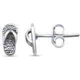Plain  Beach Flip Flop Sandal .925 Sterling Silver Earrings