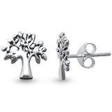 Plain Tree of Life Studs .925 Sterling Silver Earrings