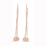 Plain Hammered Disc Dangle .925 Sterling Silver Earrings