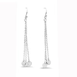 Plain Hammered Disc Dangle .925 Sterling Silver Earrings
