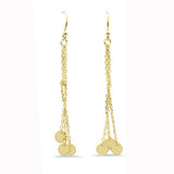 Plain Hammered Disc Dangle .925 Sterling Silver Earrings