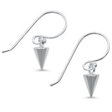 Plain Spike Dangling .925 Sterling Silver Earrings