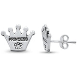 <span>CLOSEOUT!</span>Plain Princess Stud .925 Sterling Silver Earrings