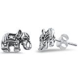 <span>CLOSEOUT! </span>Plain Elephant Stud .925 Sterling Silver Earrings