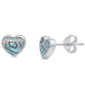 Abalone Heart Shape .925 Sterling Silver Earring