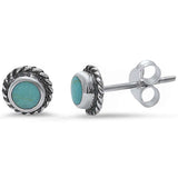 Turquoise Stud.925 Sterling Silver Earring