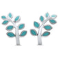 Turquoise Plant .925 Sterling Silver Earring