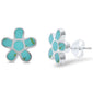 Wholesale Silver- Turquouise Flower Stud .925 Sterling Silver Earring