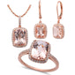 6.84ct F VS Morganite & Diamond 14kt Rose Gold Ring, Pendant & Earring Set