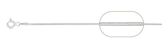 015-.9MM Snake Rhodium Chain .925  Solid Sterling Silver Sizes 16-22" NEW