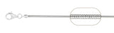050 1.9MM Snake Chain .925  Solid Sterling Silver Size 30"