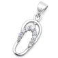 <span>CLOSEOUT! </span> Cubic Zirconia Beach Sandal .925 Sterling Silver Pendant