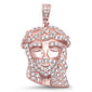 Rose Gold Plated Micro Pave Cubic Zirconia Jesus .925 Sterling Silver Pendant